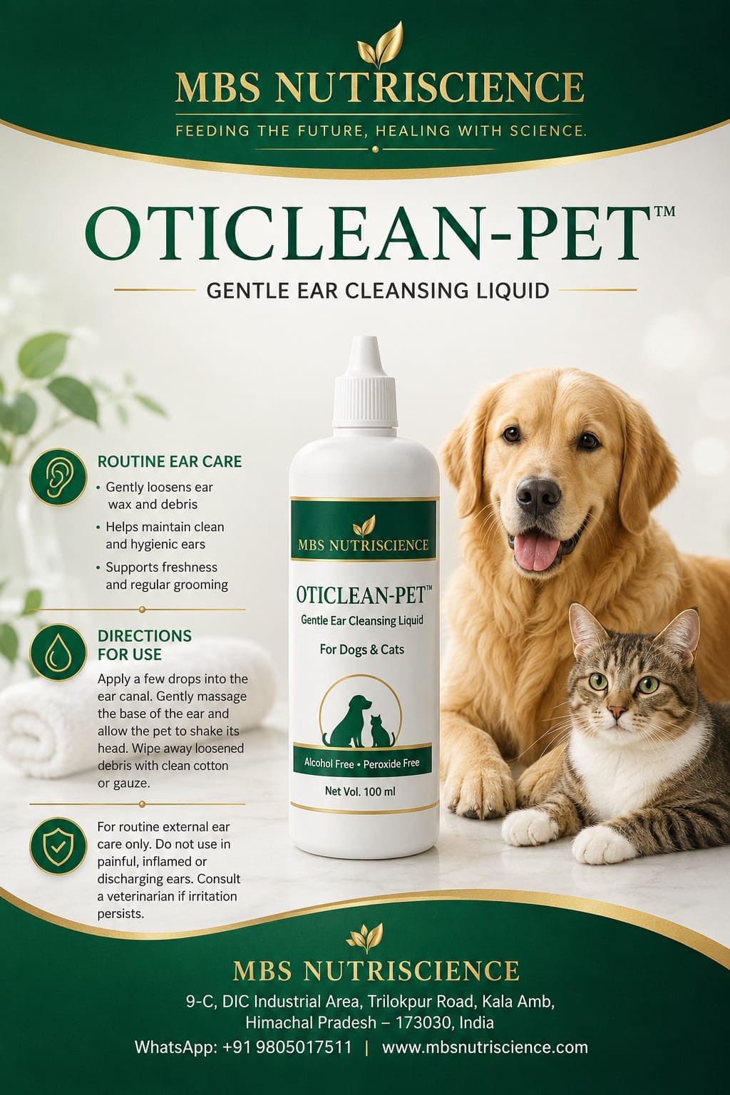 MBS Nutriscience OTICLEAN-PET packshot